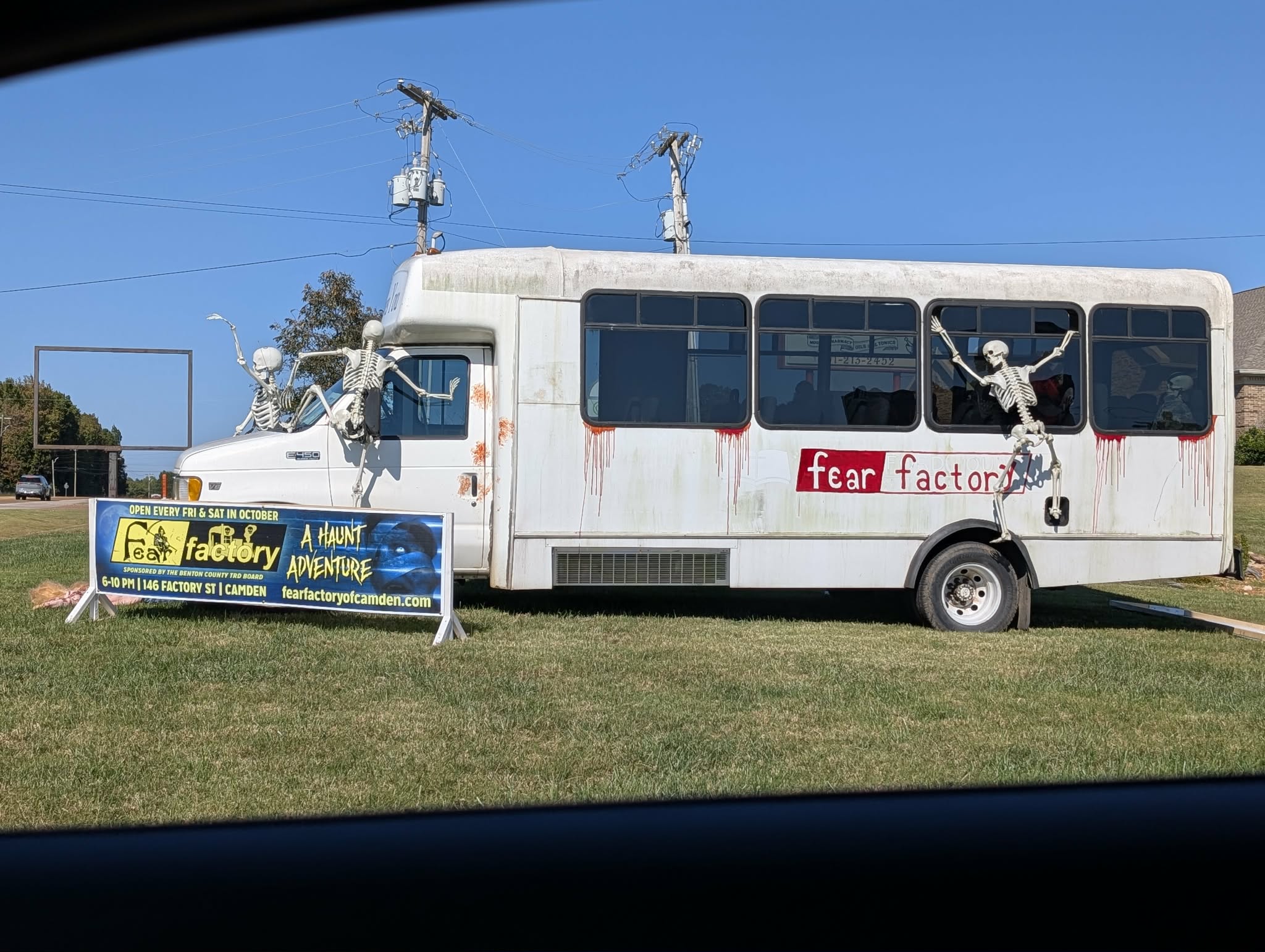 The Fear Factory bus at 146 Factory St, Camden TN